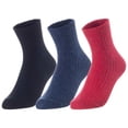 thumbnail image 4 of Lovely Annie Unisex Children's 3 Pairs Thick & Warm, Comfy, Durable Wool Crew Socks. Perfect as Winter Snow Sock and All Seasons LK08 Size 11Y-15Y Assorted, 4 of 4