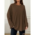 thumbnail image 4 of MOYIKO Oversized Long Sleeve Shirts for Women Casual Crewneck Loose Fit Tees Tops, 4 of 7