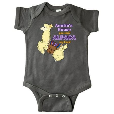 

Inktastic Cute Jumping Alpaca-Auntie s You Say ALPACA my bags! Gift Baby Boy or Baby Girl Bodysuit