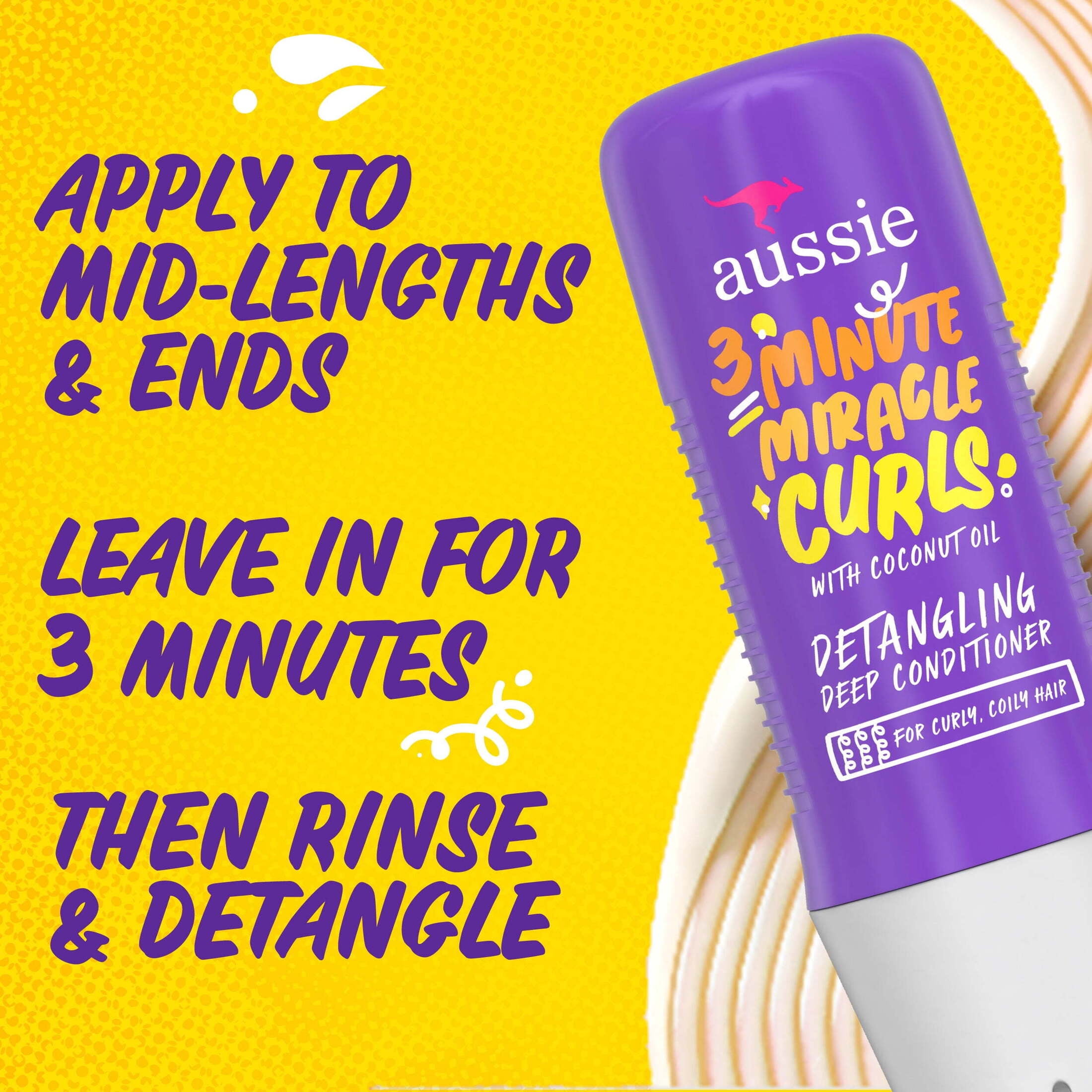 (4 pack) Aussie 3 Minute Miracle Curls Detangling Deep Conditioner 8 fl oz
