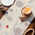 thumbnail image 3 of 4th of July Table Runner 72 Inches, USA Flag Gnomes Independence Day Rustic Bed Runner Dresser Scarves Tabletop for Indoor Outdoor Parties/Ceremony/Banquet, 14" x 72", 3 of 9