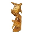 thumbnail image 2 of Wooden Hand Carved Two Tortoise Turtle on Coral Statue Sculpture Wood Home Decor Figurine Handcrafted Handmade Tropical Nautical Ocean Coastal Turtle On Coral Size: 12" tall x 5" wide x 2" deep, 2 of 4