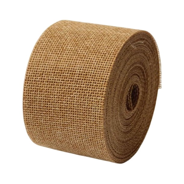 Advancent Cinta de arpillera de 5CM, , rollo tejido ligero y amigable, decoraciones de fiesta cosidas ajustadas a la moda Flexible Kits de decoración para fiestas Café Ligero