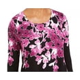 thumbnail image 2 of JM Women's Collection Printed Scoop-Neck Top Purple Size Medium, 2 of 3