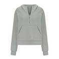 thumbnail image 6 of wycnly Sweatshirt for Women Half Zip Sweatshirt for Women Cozy Fleece Long Sleeve Stand Neck Pullover Tops Loose Pocket Casual Solid Ladies Fall Sweater Winter Sweatshirt, 6 of 6