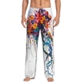 thumbnail image 1 of Fotbe Colorful Floral Jellyfish Pantalones de Pijama para Hombre, Pantalones de Dormir, Pantalones de Casa con Cintura Ajustable y Bolsillos-Small, 1 of 6