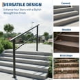 thumbnail image 6 of 6 Step Stair Handrail Kit   Aluminum and Iron Construction for Porch Steps, Easy Tool-Free Assembly, ADA Compliant Safety Rail with Non-Slip Grip, All Mounting Hardware and Protective Gloves (1-Pack), 6 of 6