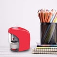 thumbnail image 1 of Electric Pencil Sharpener, Mechanical Heavy-duty Helical Blade to Fast Sharpen, Auto Stop for No.2/Colored Pencils), USB/Battery Operated in School Classroom/Office/Home(USB Cable Include) Red, 1 of 5