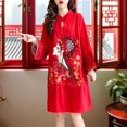 thumbnail image 2 of Elegante vestido cheongsam chino para mujer: elegante y versátil , Talla M Rojo, 2 of 8