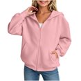 thumbnail image 6 of ZOYOEN Girls Hoodie with Pocekts- Long Sleeve Zip Up Lightweight Loose Fit Casual Kids Fall Jacket Pink Size 8, 6 of 6