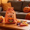 thumbnail image 6 of AZXY Halloween Trick or Treat Bags Linen Drawstring Pumpkin Candy Pouches, Reusable Happy Halloween Gift Treat Sacks for Holiday Costume Party Favors & Halloween Decor Supplies, 6 of 7