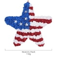 thumbnail image 3 of ERTZAE Patriotic Wreath,14" Floral Flower Star Wreath Sign,Memorial Day Decorations,Fourth Of July Wreath For Front Door,Americana Anniversary Porch Window Decor,Red White Blue Wreath Wall Home Decor, 3 of 6