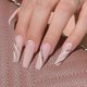 thumbnail image 1 of Uñas postizas extra largas tipo ataúd, uñas postizas de bailarina, 24 uñas postizas con ondas doradas, uñas acrílicas brillantes de cobertura completa para mujeres y niñas. Nota: Sin pegamento., 1 of 5