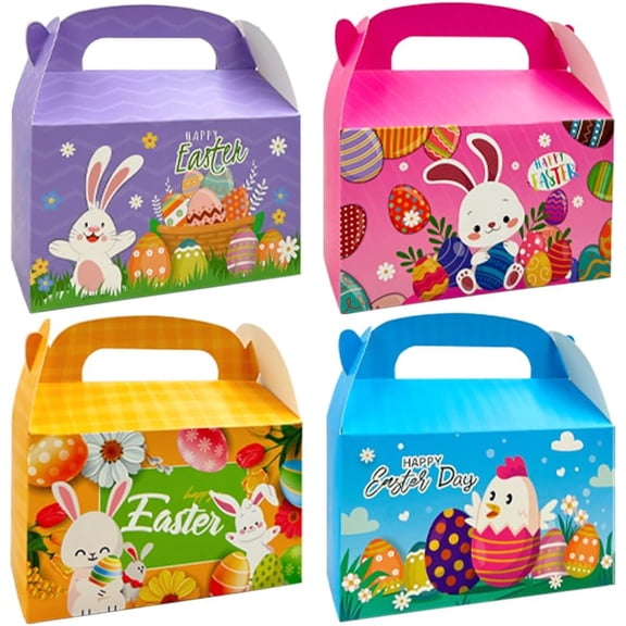 "Easter Treat Boxes with Handle, Eggs Containers, Party Favor, Easter Basket for Home School Holiday Party Decoration