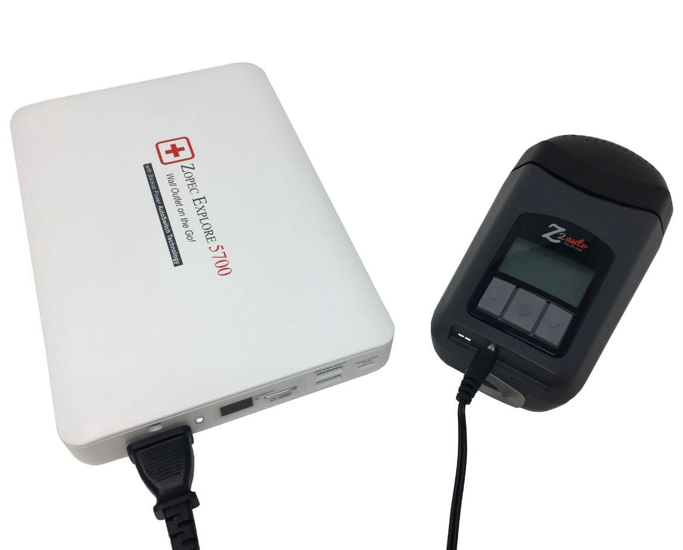 Zopec EXPLORE 5700 Universal Travel CPAP Battery (2-3 Nights). Super Lightweight. Only 1" Thin and 2.5 lb.s! Works with All Machine with No Adapters. FAA Compliant.