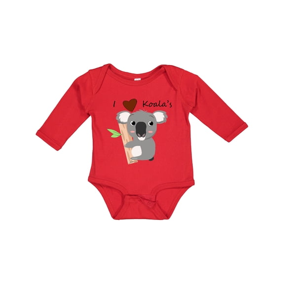Inktastic I heart Koalas Boys or Girls Long Sleeve Baby Bodysuit