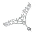 thumbnail image 4 of Cadena para la frente de dama de honor con colgante de cristal y diamantes de imitación, tocado de boda (plata), 4 of 7