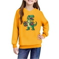 thumbnail image 4 of Lorytime Christmas Sweaters for Kids Girls Boys Dinosaur Hoodies Long Sleeve Pullover Drop Shoulder Cute Tops Yellow, 4 of 4