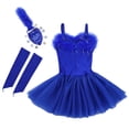 thumbnail image 3 of inhzoy Girls Sparkle Beaded Ballet Dress Swan Dance Outfit Tutu Skirt Blue 14, 3 of 8