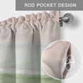 thumbnail image 6 of Sage Green Coastal Wave Farmhouse Short Window Curtain Valances, Summer Modern Ocean Beach Rod Pocket Kitchen Valances for Living Room Bedroom Bathroom Cafe 42" x 12", 6 of 8