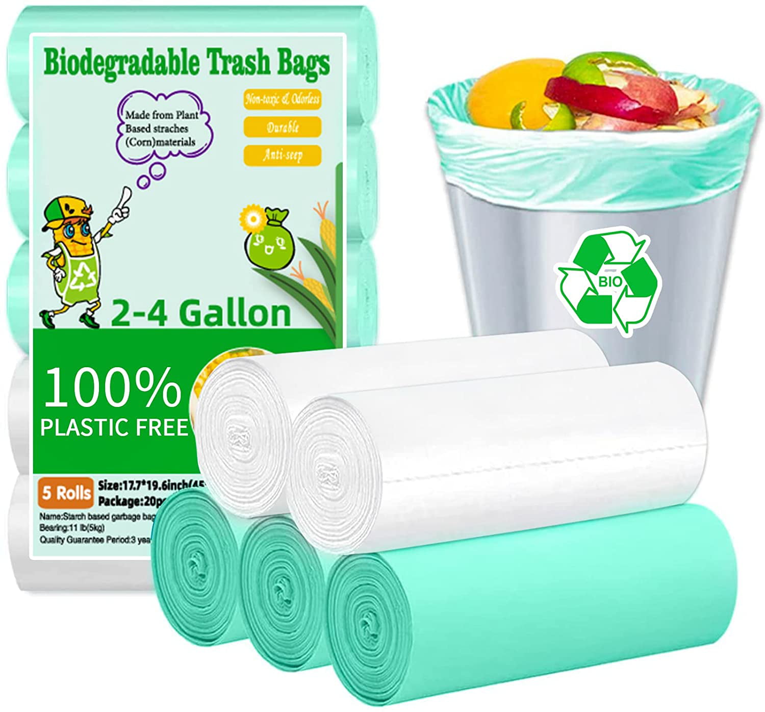 4 Gallon Garbage Trash Bags Scented Can Liners Office Home Bathroom 160 bags 