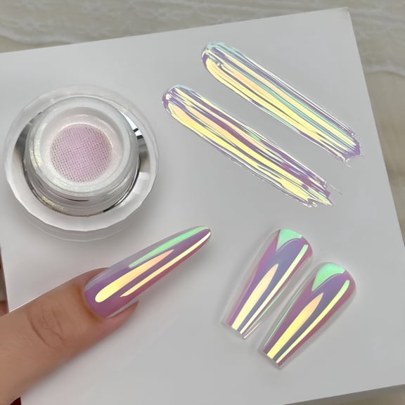 RAGUPEL Chrome Nail Powder Mermaid Aurora Effect Pink Lilac Gold Sheen Nail Art Glitter for DIY Salon Manicure Decoration