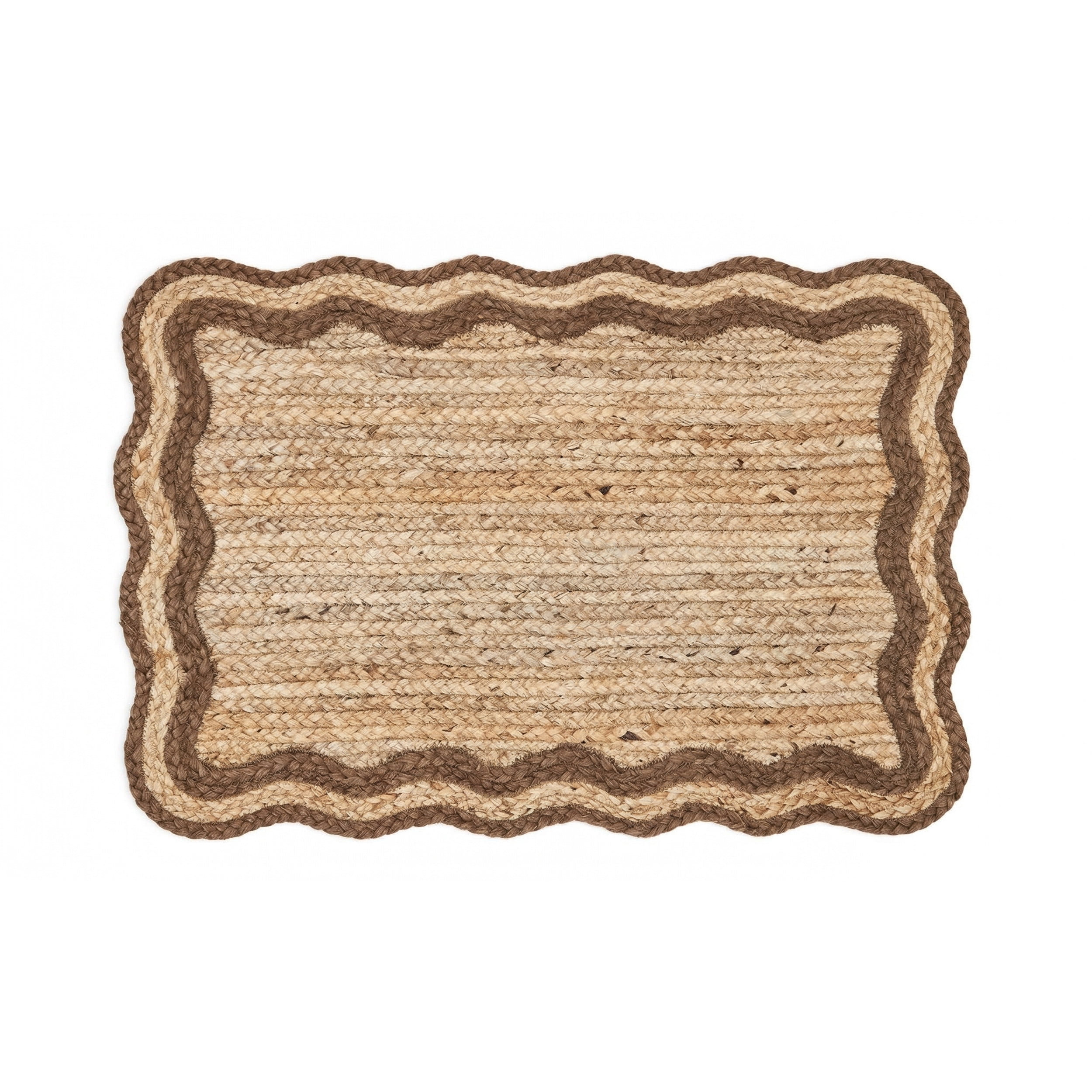 Harlow Hill Teni Braided Jute 2' x 3' Brown/Natural Bordered Performance Indoor Area Rug
