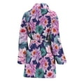 thumbnail image 2 of Vintage Lotus Flower Women Bathrobe One Size Univeral Fits, Lotus Floral Fashion Lightweight Plush Fleece Long Robe For Women, 2 of 3