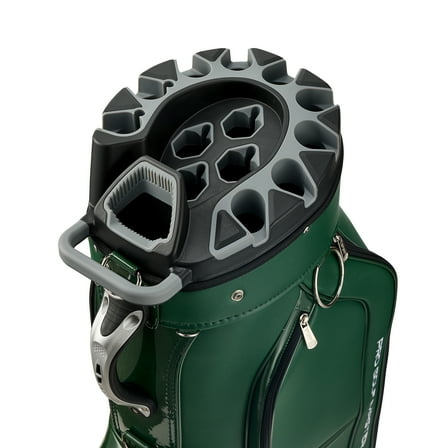 PGM Golf Cart Bag 14 Way Organizer Divider Silent Top Waterproof Bag/Green Leather