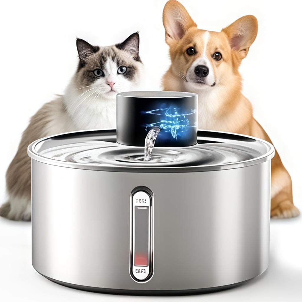 Motion Activated Pet Water Fountain Stainless Steel Construction USB for Home Use