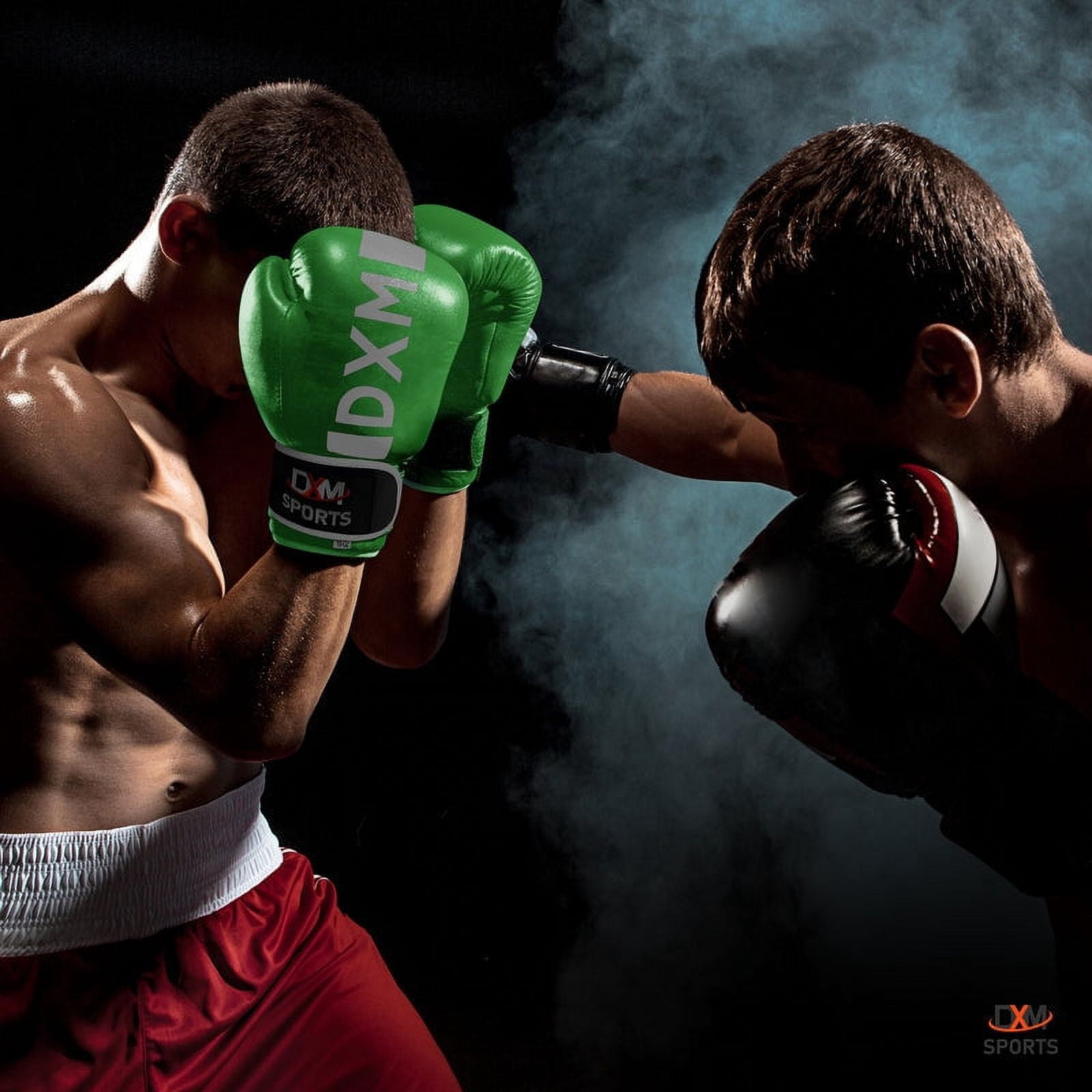 DXM SPORTS Boxing Gloves for Men & Women - Green & White, 16oz