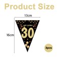 thumbnail image 2 of 3 Pack 18Th/30Th/40Th/50Th/60Th Birthday Or Wedding Anniversary Party Decorations Pennant Banner, Black Golden Banner Triangle Flag -Style2;, 2 of 5