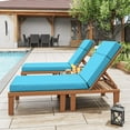 thumbnail image 6 of Kimunuk Outdoor Chaise Lounge Cushions set of 2, 80" x 26" x 4" Waterproof Pool Beach Recliner Replacement Cushions with Ties, Lake Blue, 6 of 7