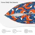 thumbnail image 5 of Fotbe Abstract Vintage Fox and Plants Pattern Velvet Decorative Throw Pillow Covers with Elegant Piping, Soft Plush Cushion Cover for Sofa, Bed, Car, Office-18"x18", 5 of 8