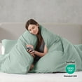 thumbnail image 4 of LammaLoe Duvet Cover Queen Size, Soft Prewashed 3-Piece Duvet Cover Bedding Set with Pillow Shams, Sage Green, 4 of 8