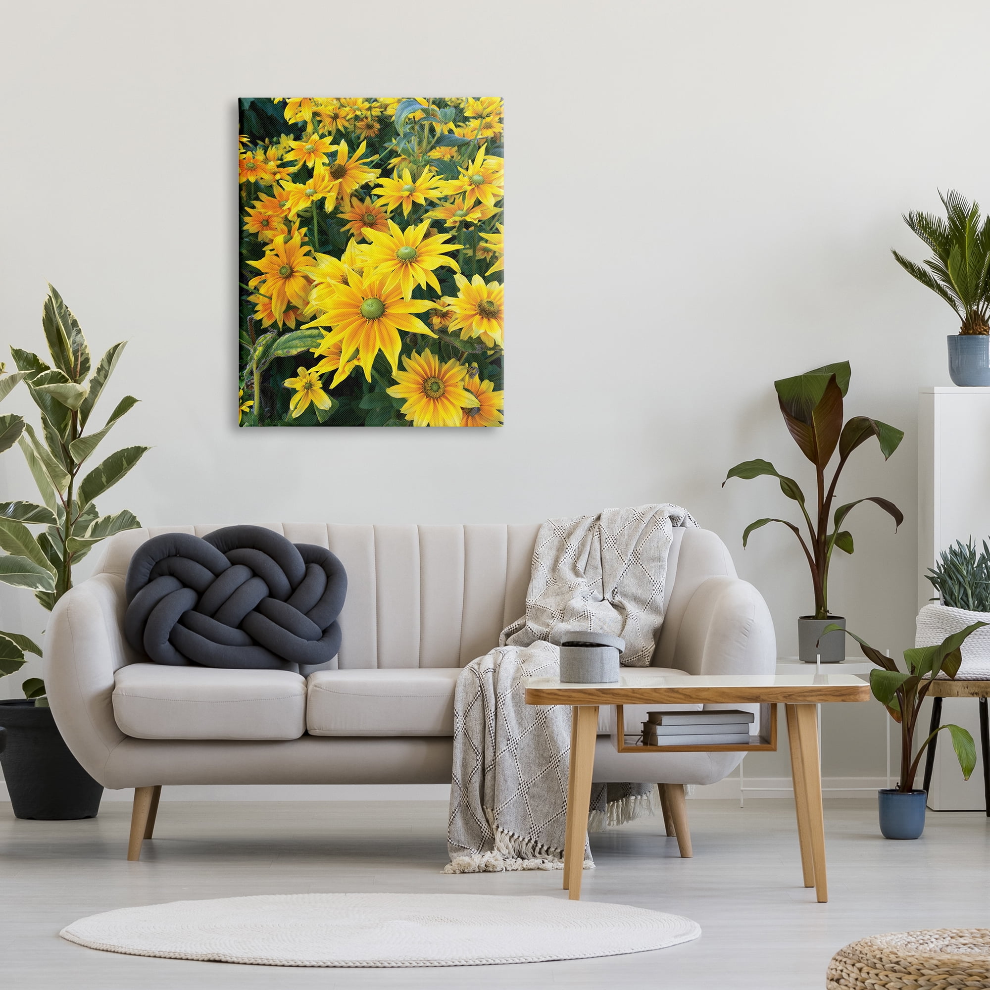 Stupell Industries Sunflower Field Blooming Green Bulbs Yellow Petals, 30 x 40, Designed by Sarah Jane