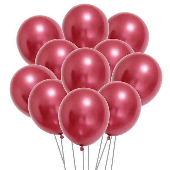 Globos Ztikug, 50 unidades, látex metálico rojo, 25 cm, para fiesta de cumpleaños