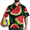 thumbnail image 4 of Watermelon Men's Short Sleeve Beach Button Down Casual Printed Summer Shirts - Unisex, 4 of 6