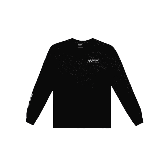 Magic The Gathering Black Lotus Card Adult Black Crew Neck Long Sleeve Shirt-XXL