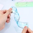 thumbnail image 4 of MasteelfCA NUOLUX 12 Pcs Plastic Transparent Rulers School Students Stationery Office Measuring Ruler 15CM Random Color, 4 of 8