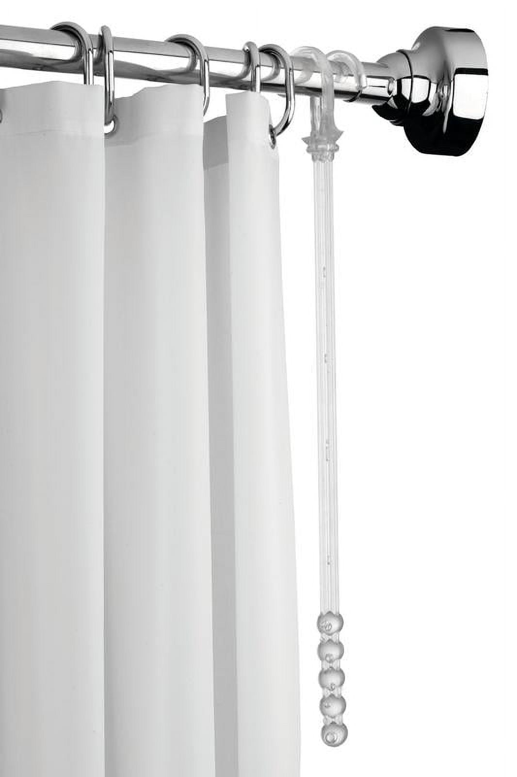 Croydex Curved Space Saver Shower Curtain Rod, Adjustable Length 60in, Stainless Steel