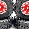 thumbnail image 3 of Vogacara RCGOFFLOW 4x llantas de plástico duraderas, llantas para ruedas de control remoto 1/24, neumático Axial SCX24 RC, pieza de coche RC, Kits de construcción modelo Rojo, 3 of 6