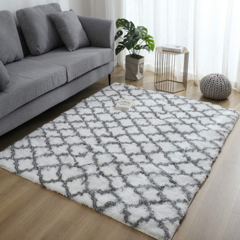 Shaggy Area Rugs 4 X 53 Nursery Rug Fluffy Living Room Bedroom Carpet Fur Rug Anti Skid Moroccan Child Playing Mat Shag Accent Rug