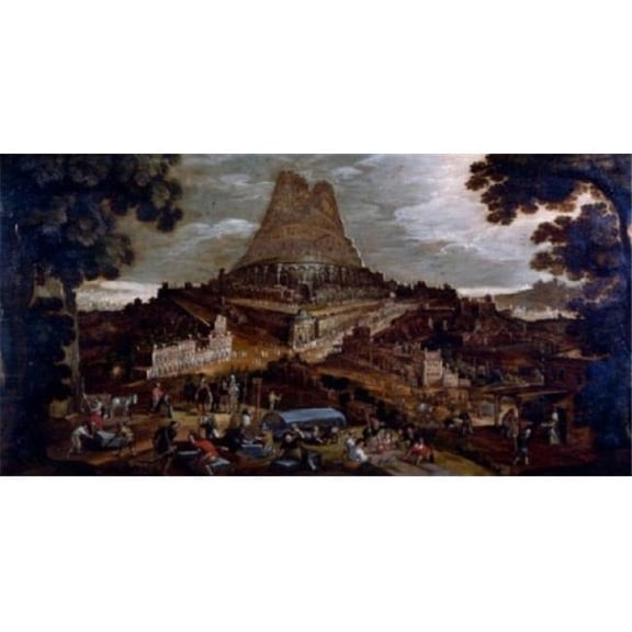 The Tower of Babel by Hendrick Van Cleeve 18th Century Poster Print - 18 x 24 in.