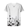 thumbnail image 7 of YOIAVAIOY Women's Lightweight Floral Printed Blouses V Neck Short Sleeve T Shirts Summer Casual Loose Dressy Outfits Multicolor L, 7 of 7
