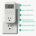 thumbnail image 6 of HBN Watt Meter Plug, Plug-in Socket Power Meter Electricity Usage Monitor Consumption Home Electrical Energy Monitor, Voltage Amps Wattage Electricity Usage Tester, 9 Display Modes, 6 of 7