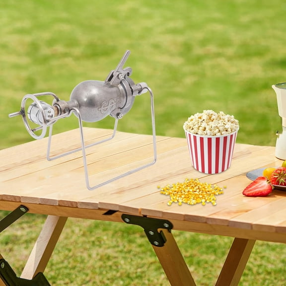Mini Hand Popcorn Machine, Stainless Steel Manual Crank Popcorn Hand Grain Popcorn with Pressure Gauge Suitable for Family Gathering Party Fun