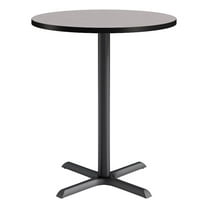 KFI Studios 36in Round Dining Table - 42in H - Gray Top - Black Base