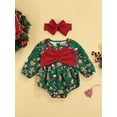 thumbnail image 3 of FOCUSNORM Bébé Fille Noël Imprimé Col Rond Manches Longues + Arc Bandeau, 3 of 9
