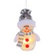 thumbnail image 4 of Adorno de muñeco de nieve con luces, decoración navideña, figura de muñeco de nieve iluminada coleccionable para decoración de comedor y sala de estar Sombrero gris, 4 of 8